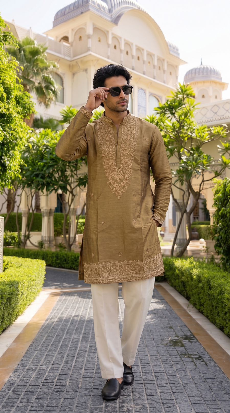 Bronze Heritage Embroidered Kurta