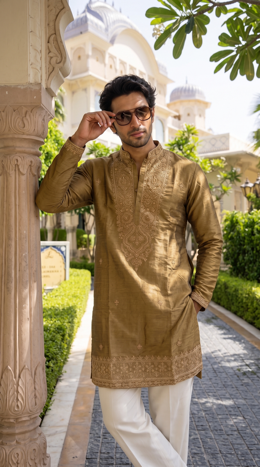 Bronze Heritage Embroidered Kurta