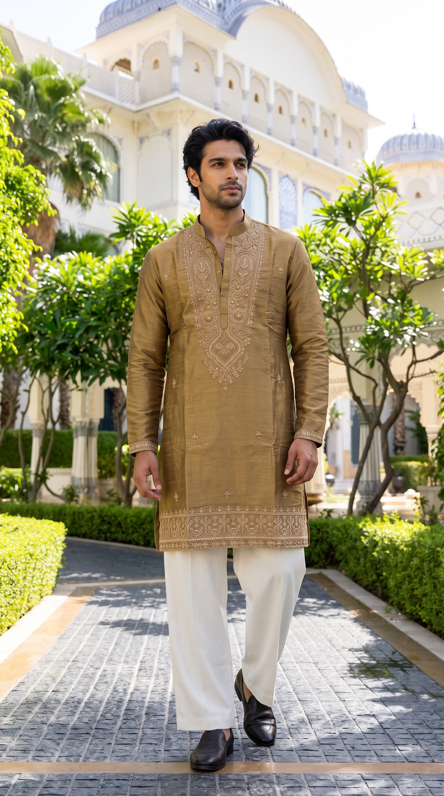 Bronze Heritage Embroidered Kurta