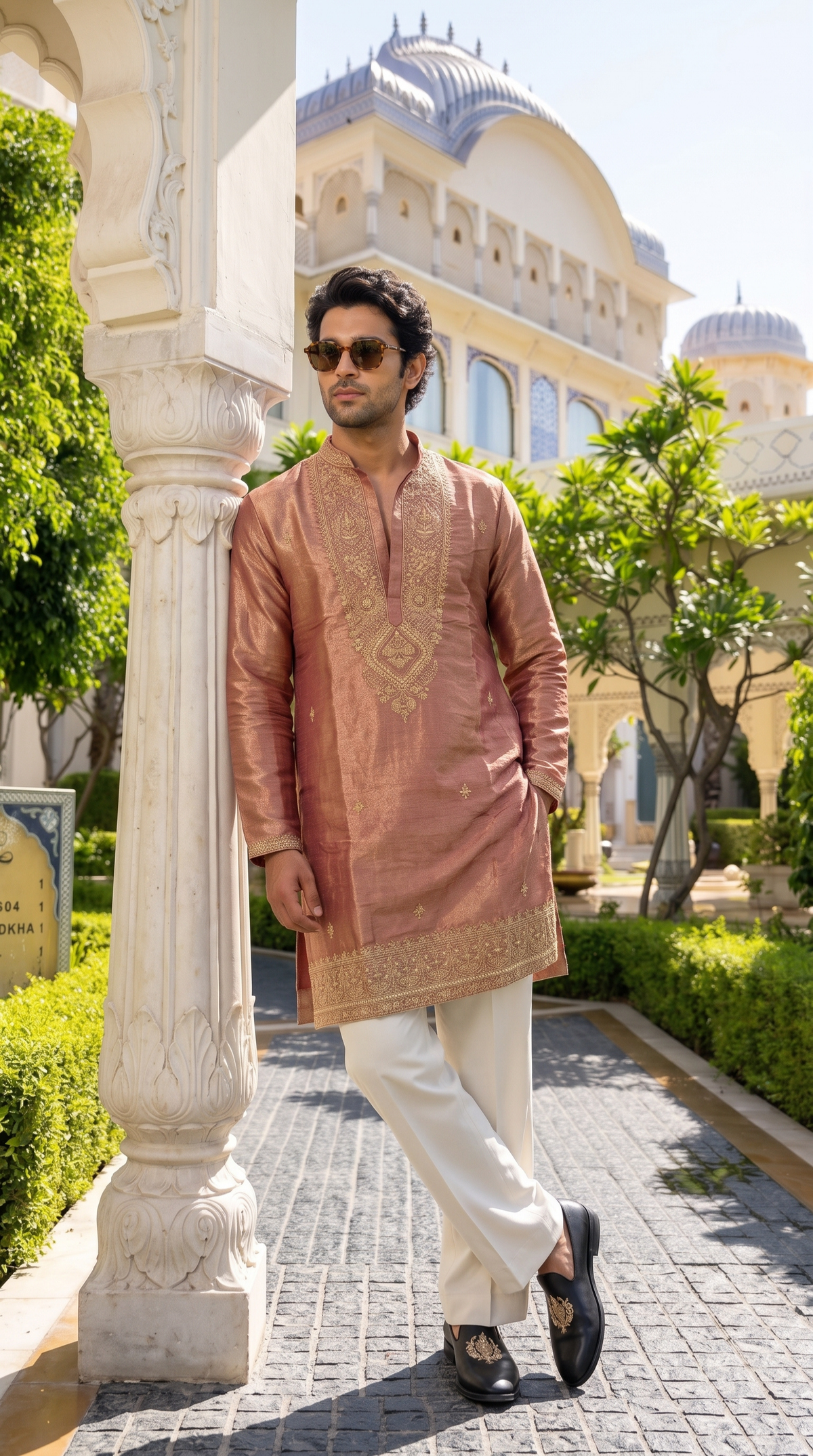 Rosewood Regal Embroidered Kurta