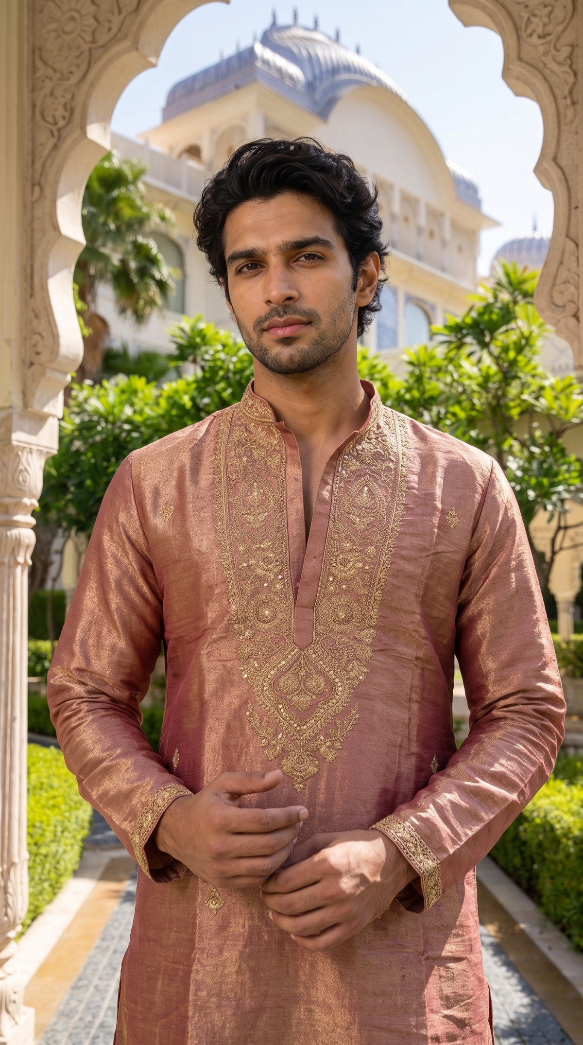 Rosewood Regal Embroidered Kurta