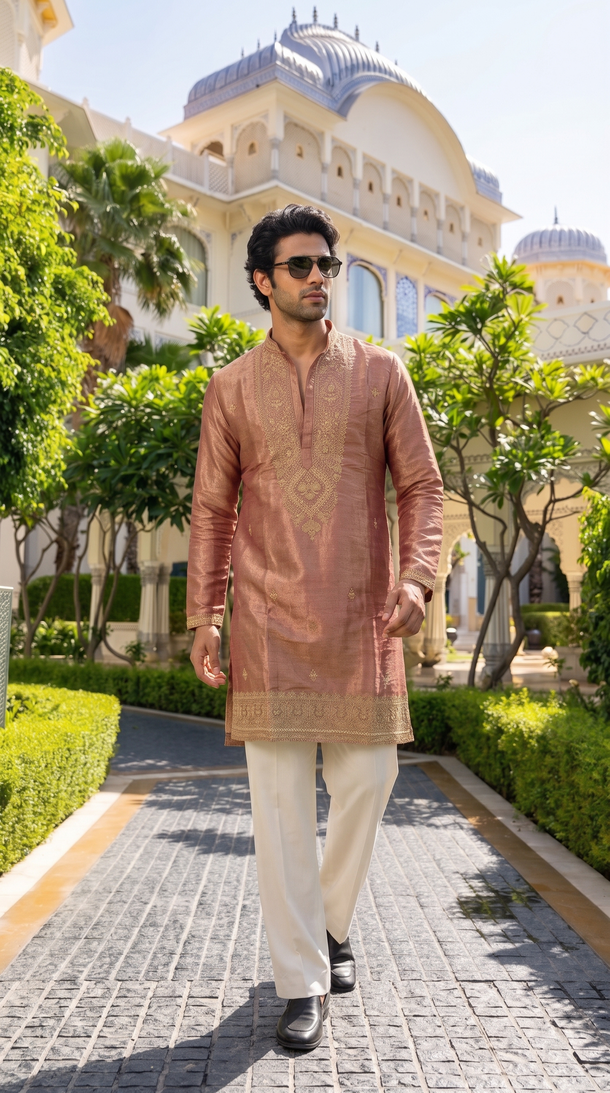 Rosewood Regal Embroidered Kurta