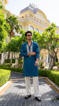 Midnight Sapphire Embroidered Kurta