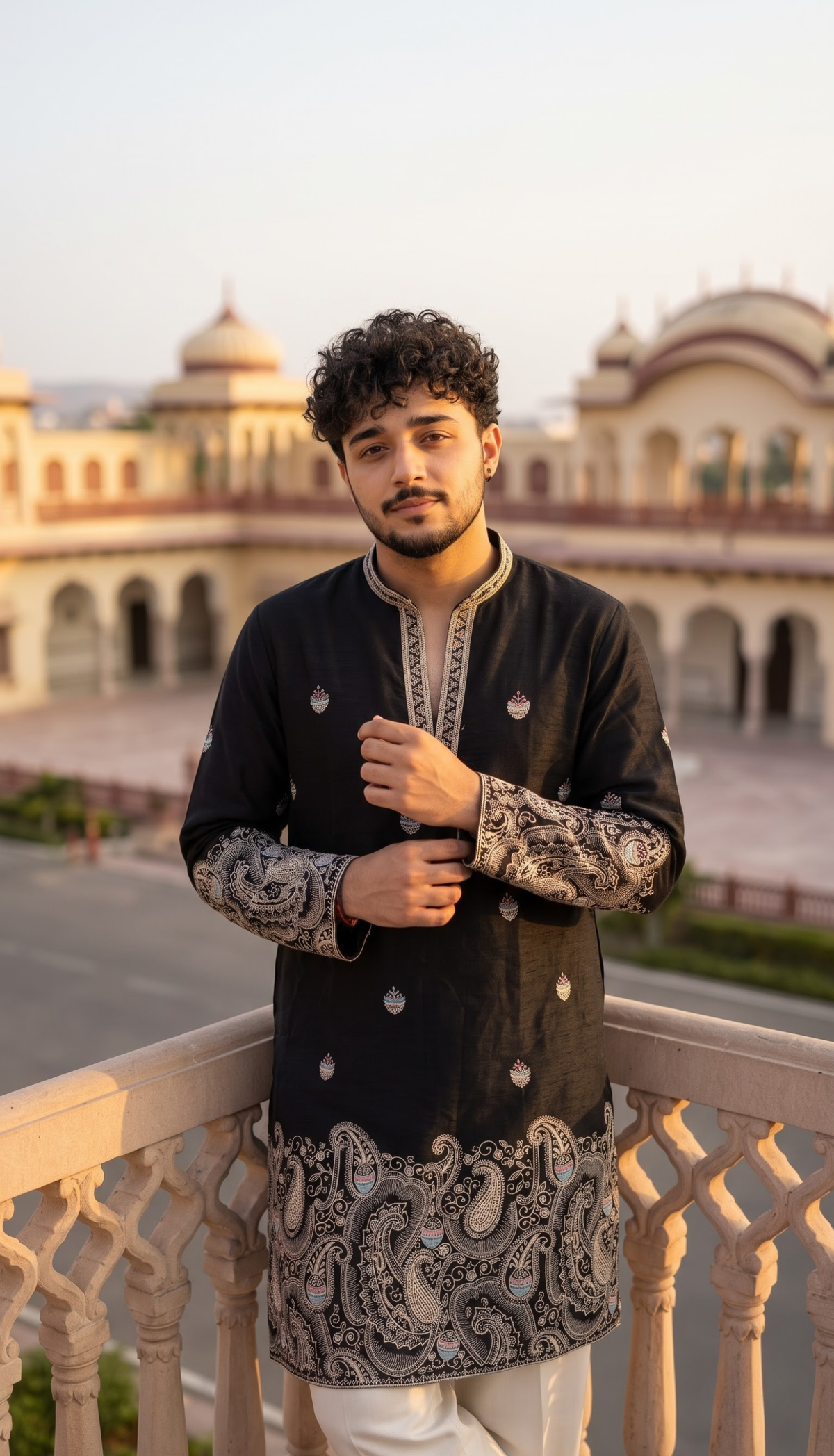 Black Paisley Kurta