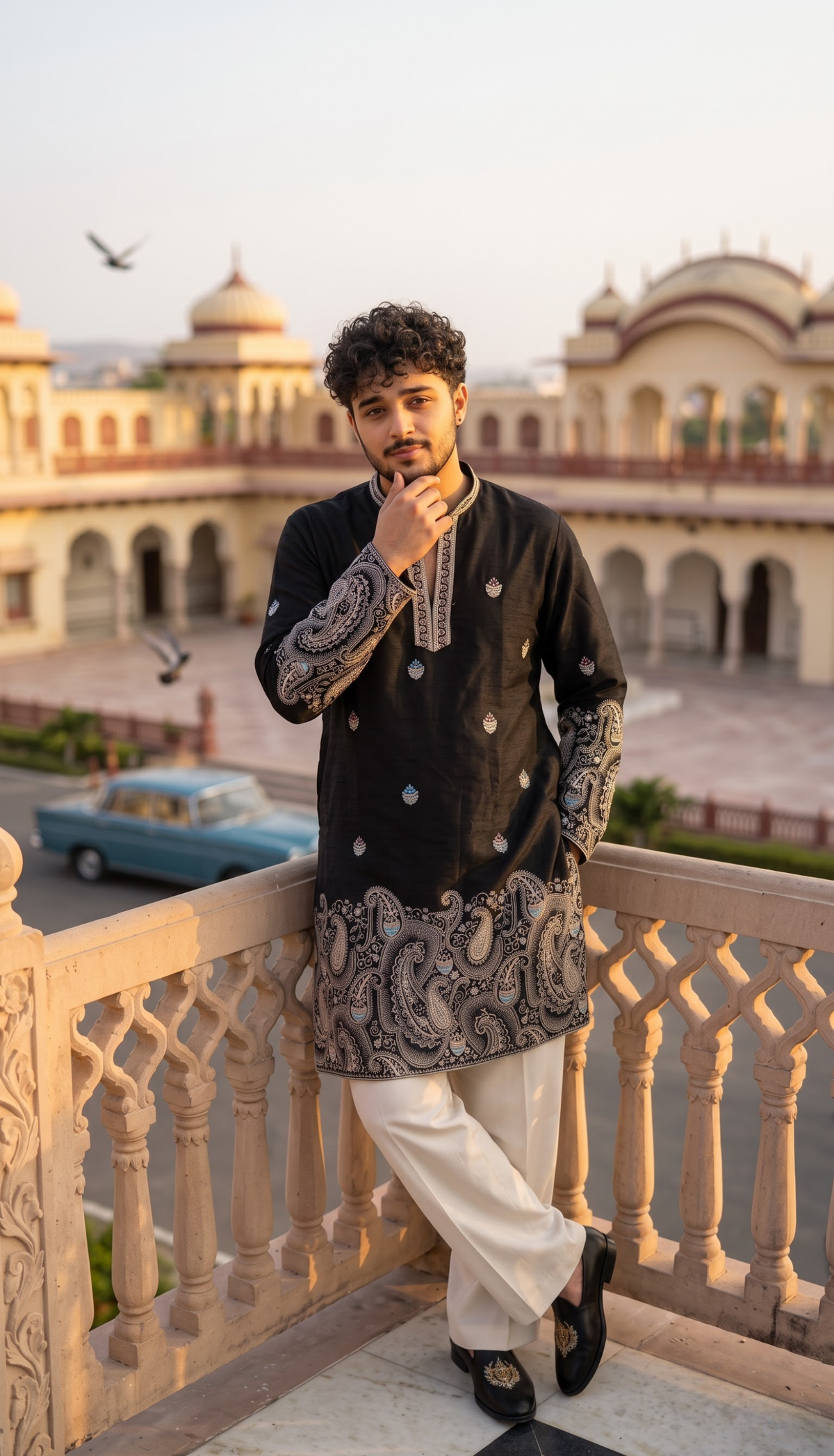 Black Paisley Kurta