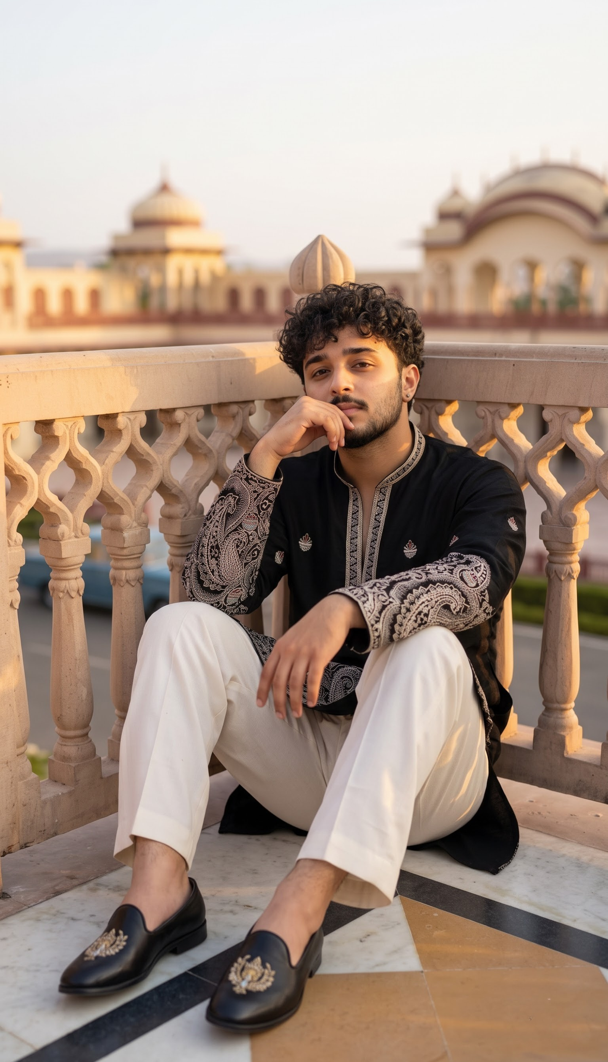 Black Paisley Kurta