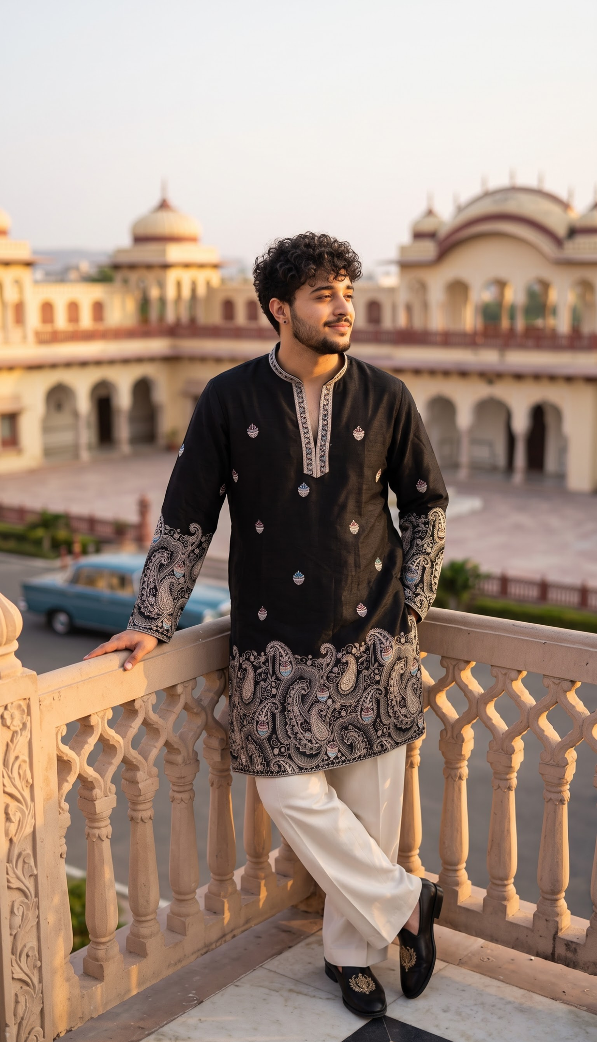 Black Paisley Kurta