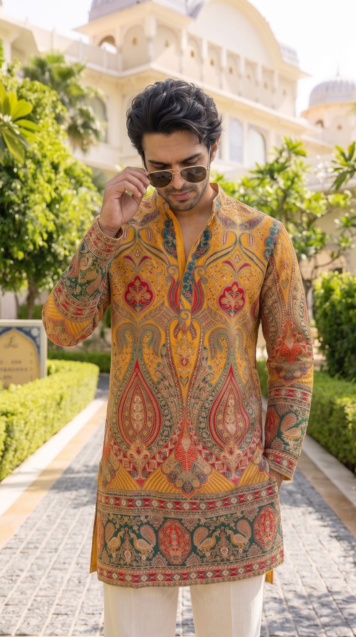 Royal Mustard Heritage Paisley Kurta