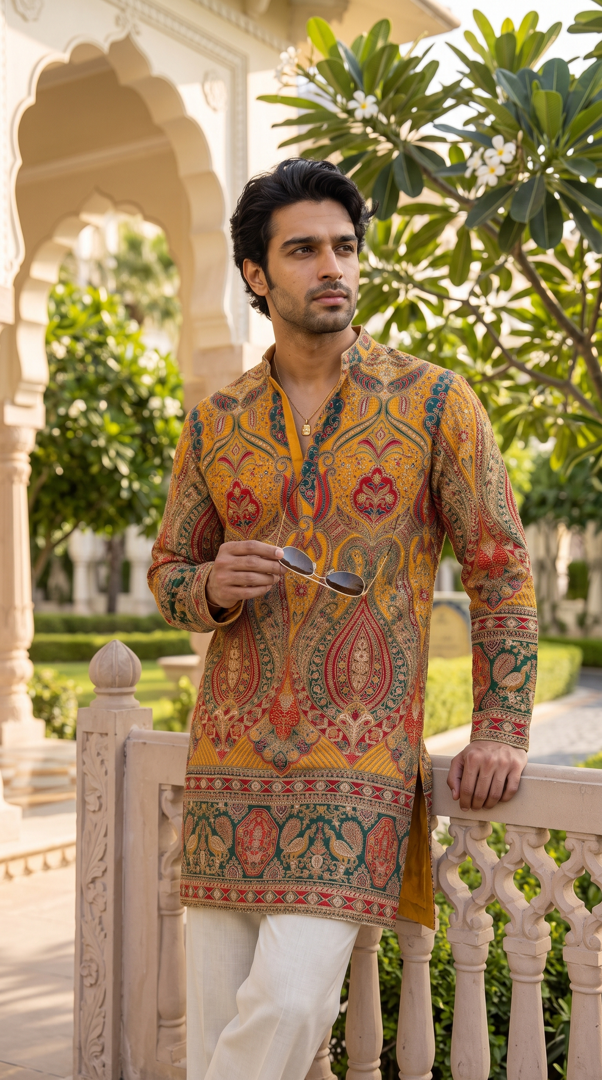 Royal Mustard Heritage Paisley Kurta