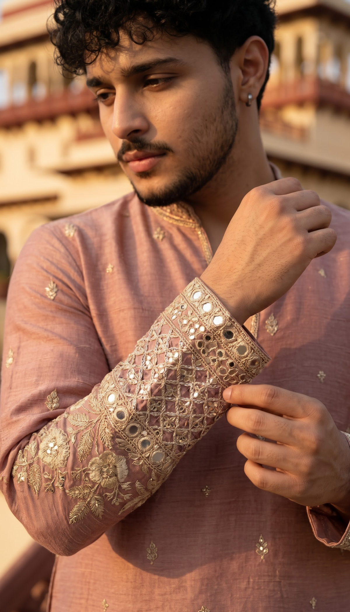 Dusty Rose Floral Kurta