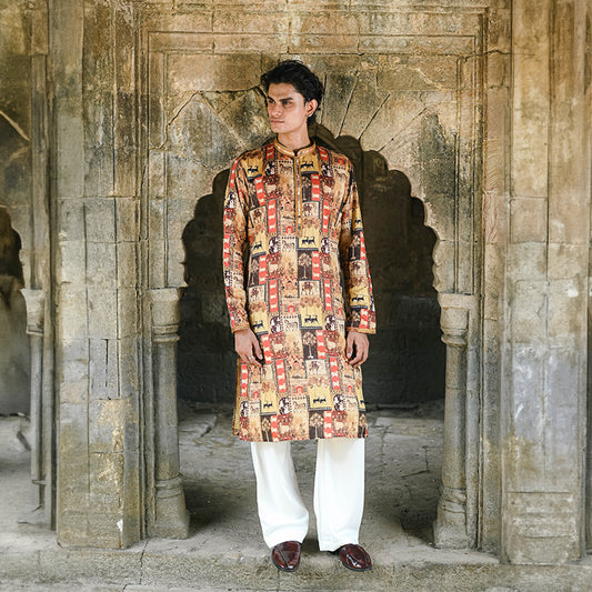 Rust Heritage Mosaic Kurta