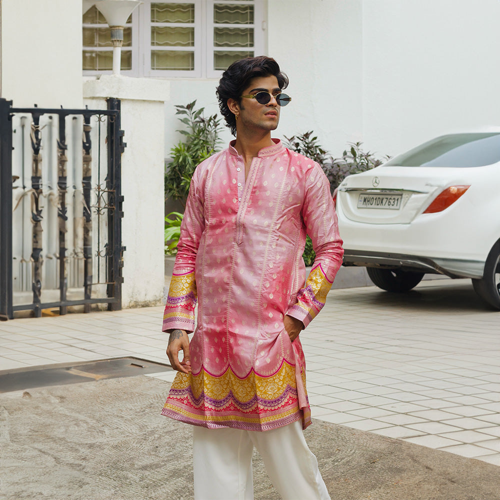 Rani Bandhani Border Kurta