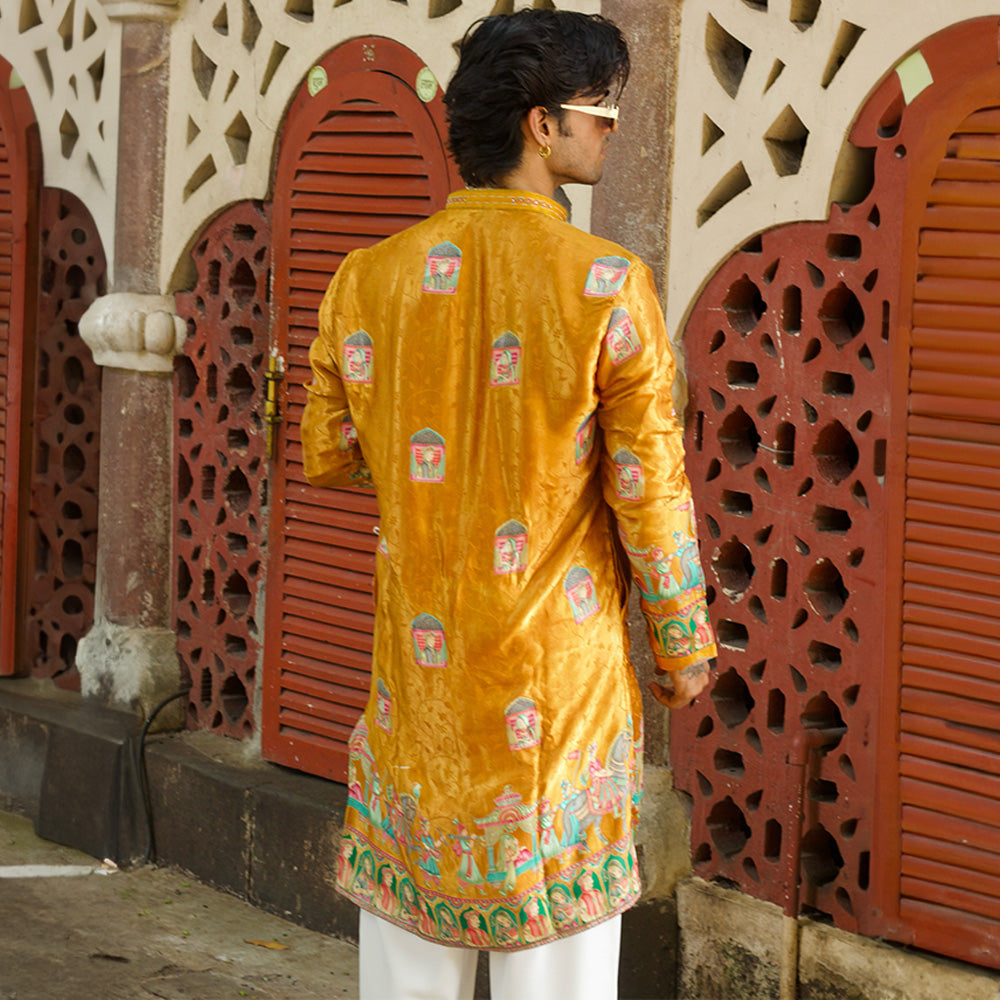 Golden Pichwai Grace Kurta