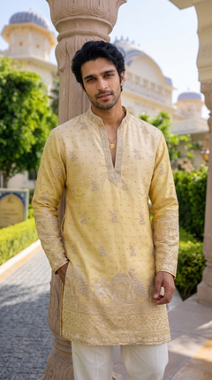 Imperial Gold Heritage Embroidered Kurta