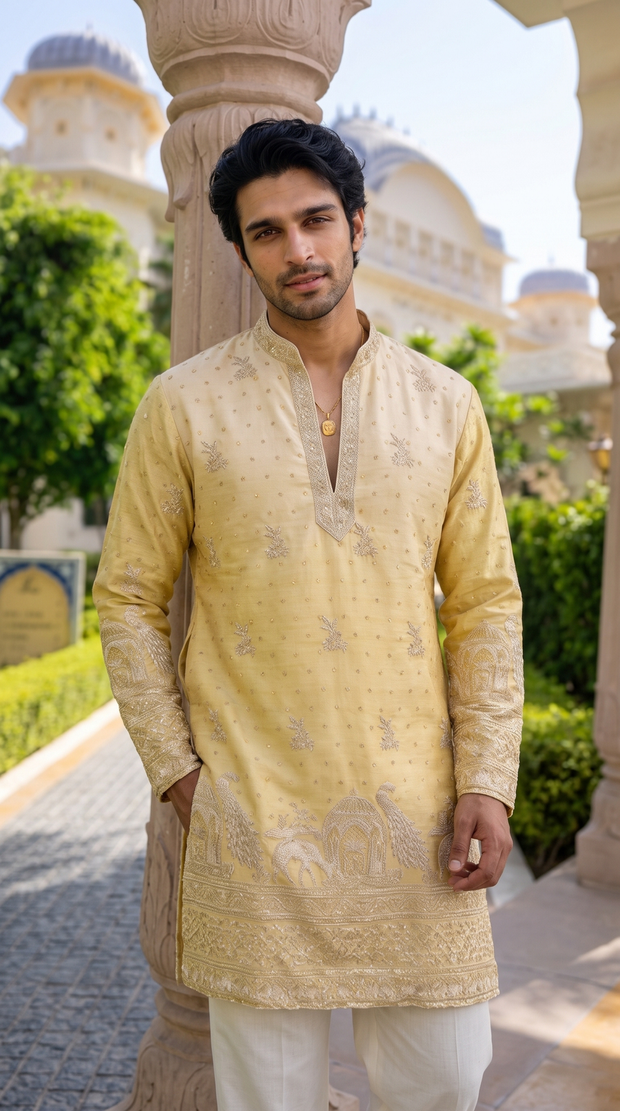 Imperial Gold Heritage Embroidered Kurta