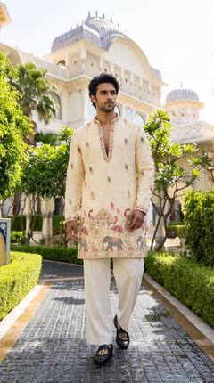 Ivory Royal Heritage Embroidered Kurta
