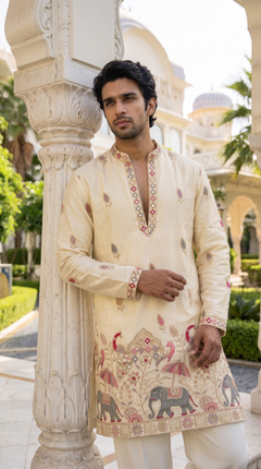 Imperial Gold Heritage Embroidered Kurta