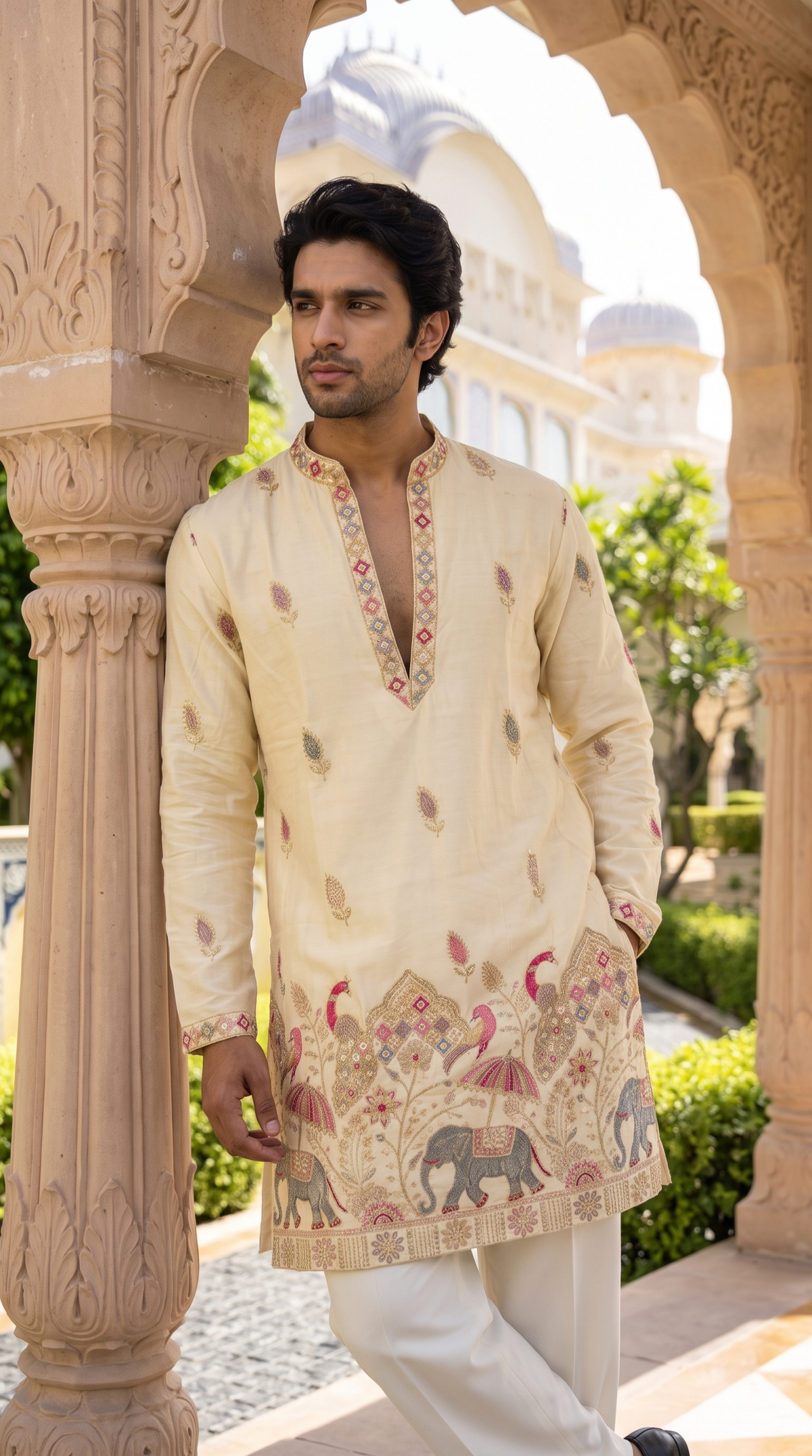 Ivory Royal Heritage Embroidered Kurta
