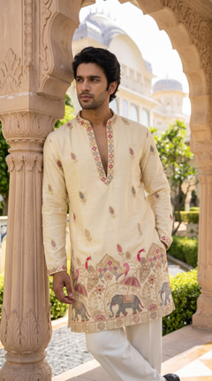 Imperial Gold Heritage Embroidered Kurta