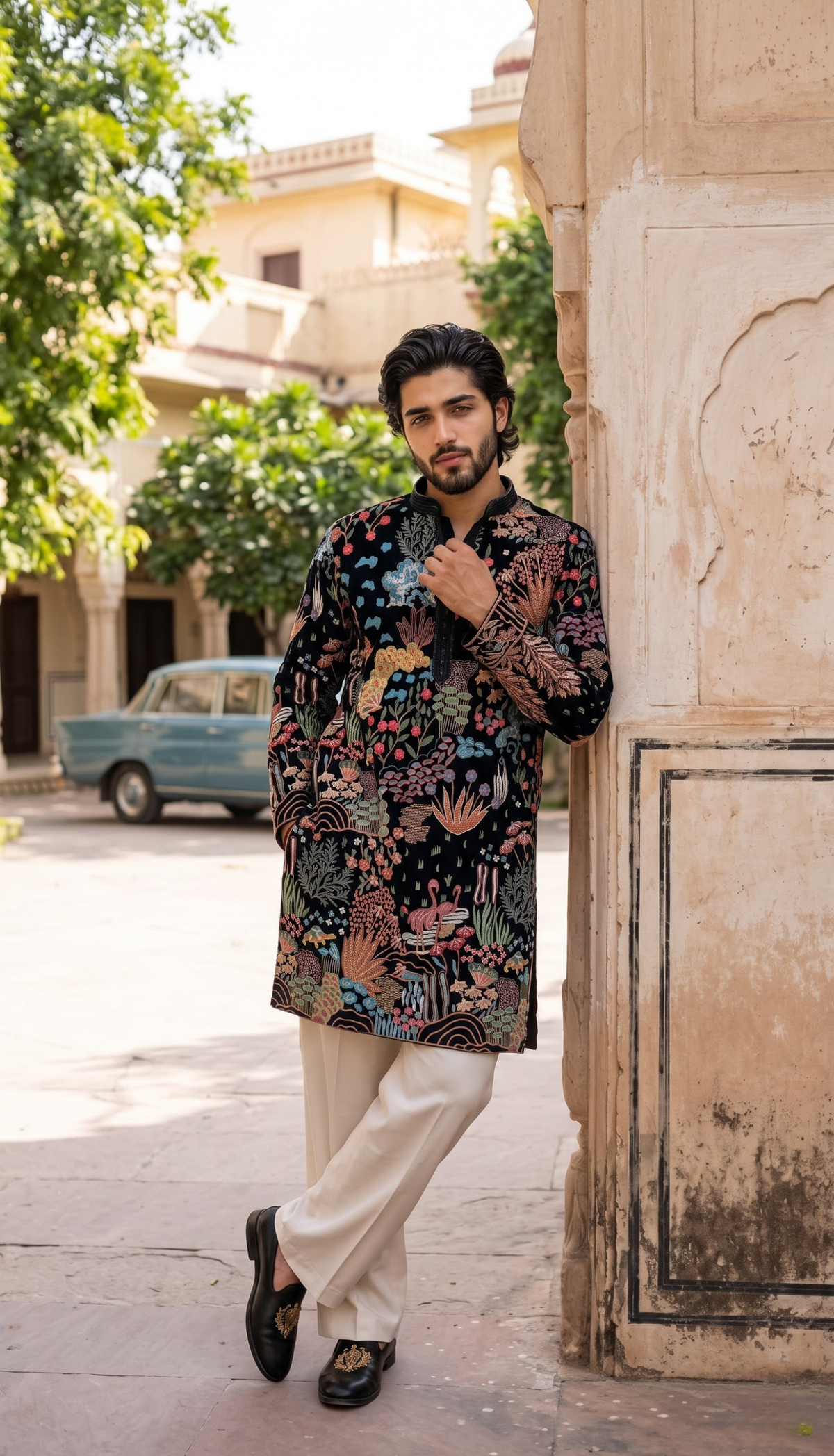Black Multicolour Kurta