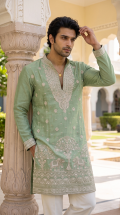 Imperial Gold Heritage Embroidered Kurta