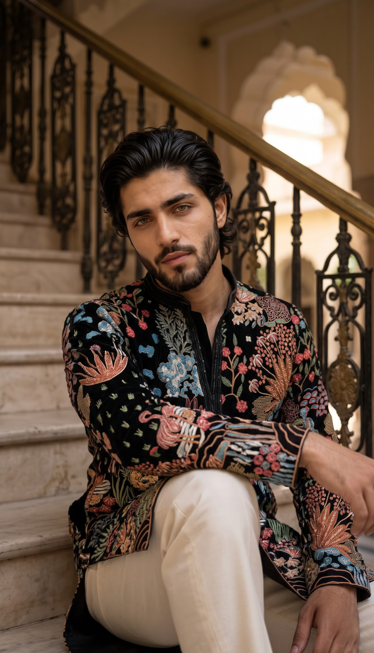 Black Multicolour Kurta