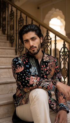 Black Multicolour Kurta
