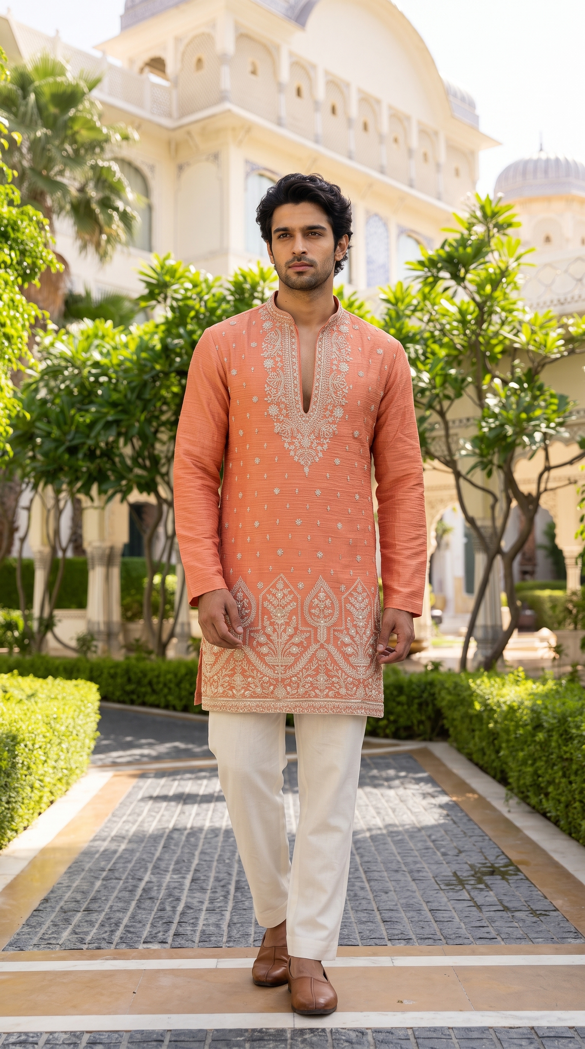Coral Royale Embroidered Kurta