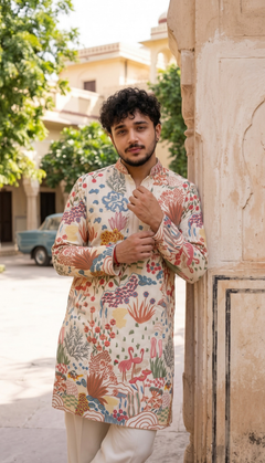 Ivory Multicolour Kurta