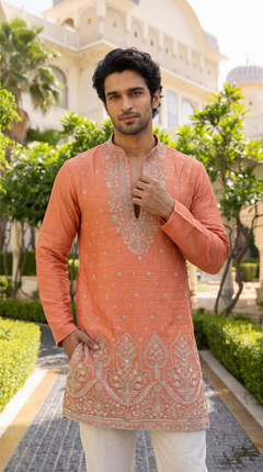 Imperial Gold Heritage Embroidered Kurta