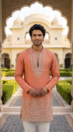 Imperial Gold Heritage Embroidered Kurta