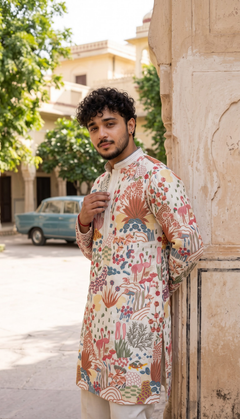 Ivory Multicolour Kurta