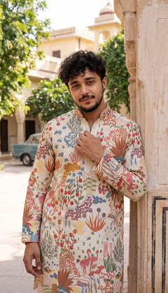 Ivory Multicolour Kurta
