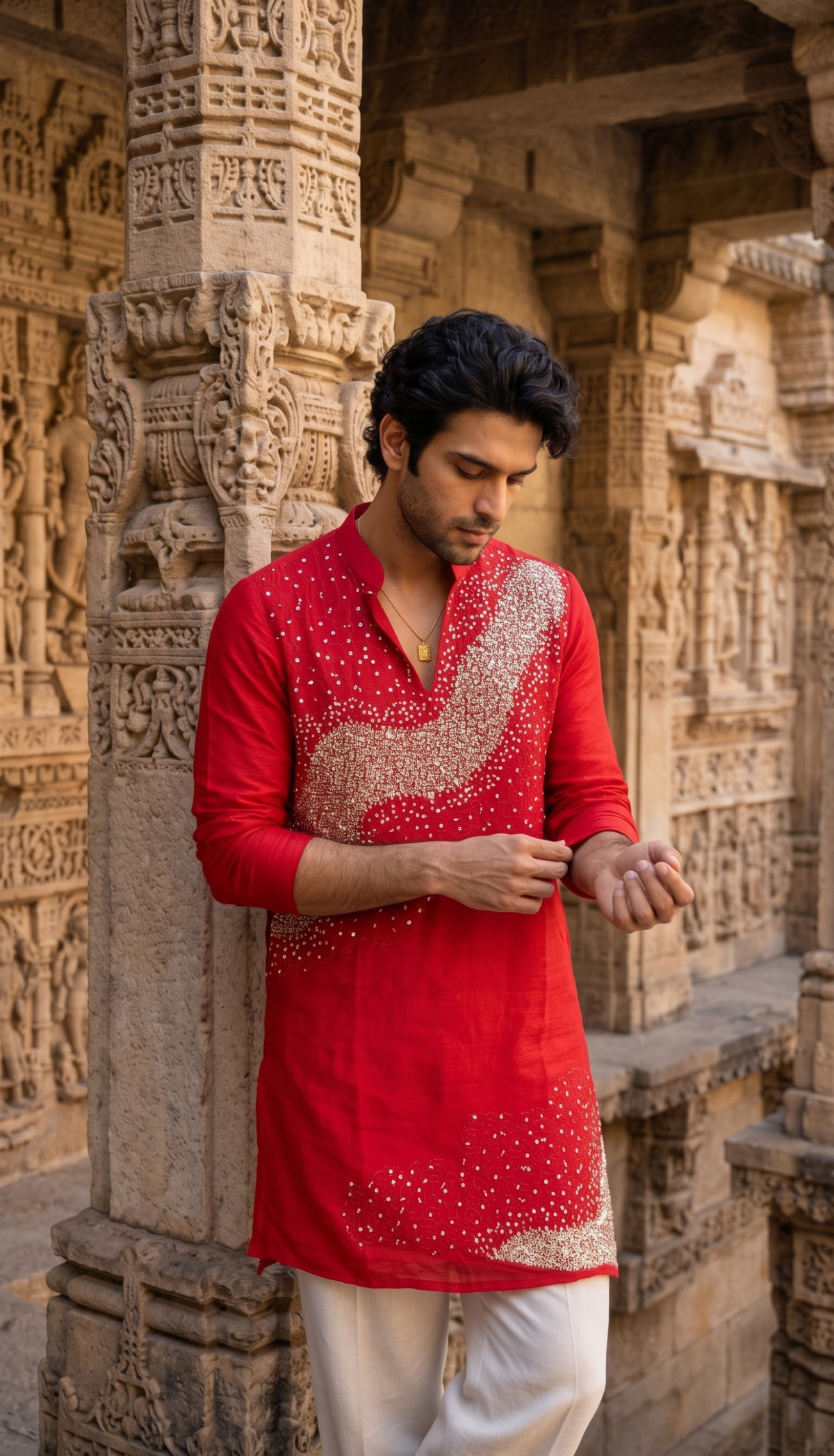 Red Ivory Kurta
