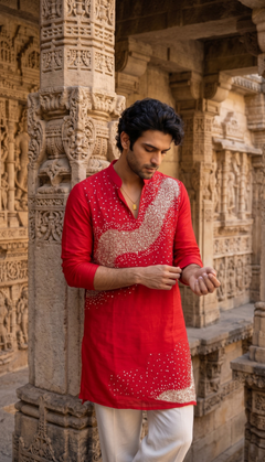 Red Ivory Kurta