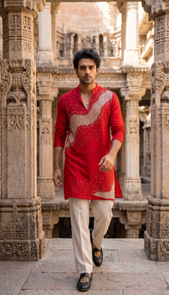 Red Ivory Kurta