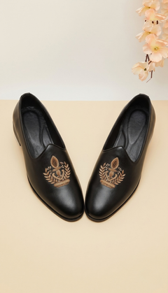 Black Signature Motif Loafers