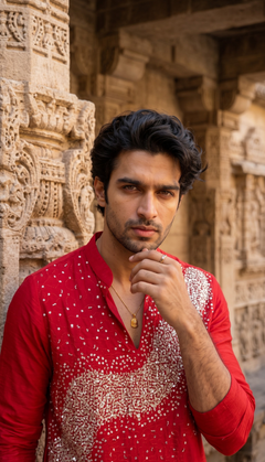 Red Ivory Kurta