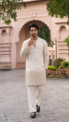 Ivory Pearl Detail Kurta