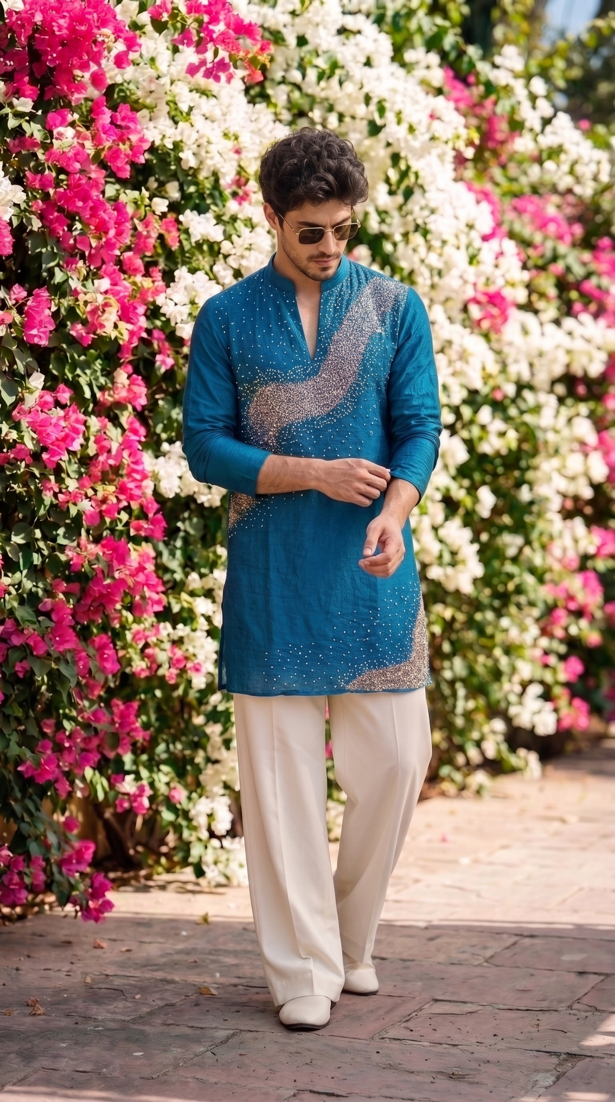 Midnight Sapphire Embellished Kurta