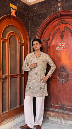 Vantara Green Embroidery Kurta