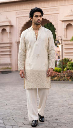 Ivory Pearl Detail Kurta