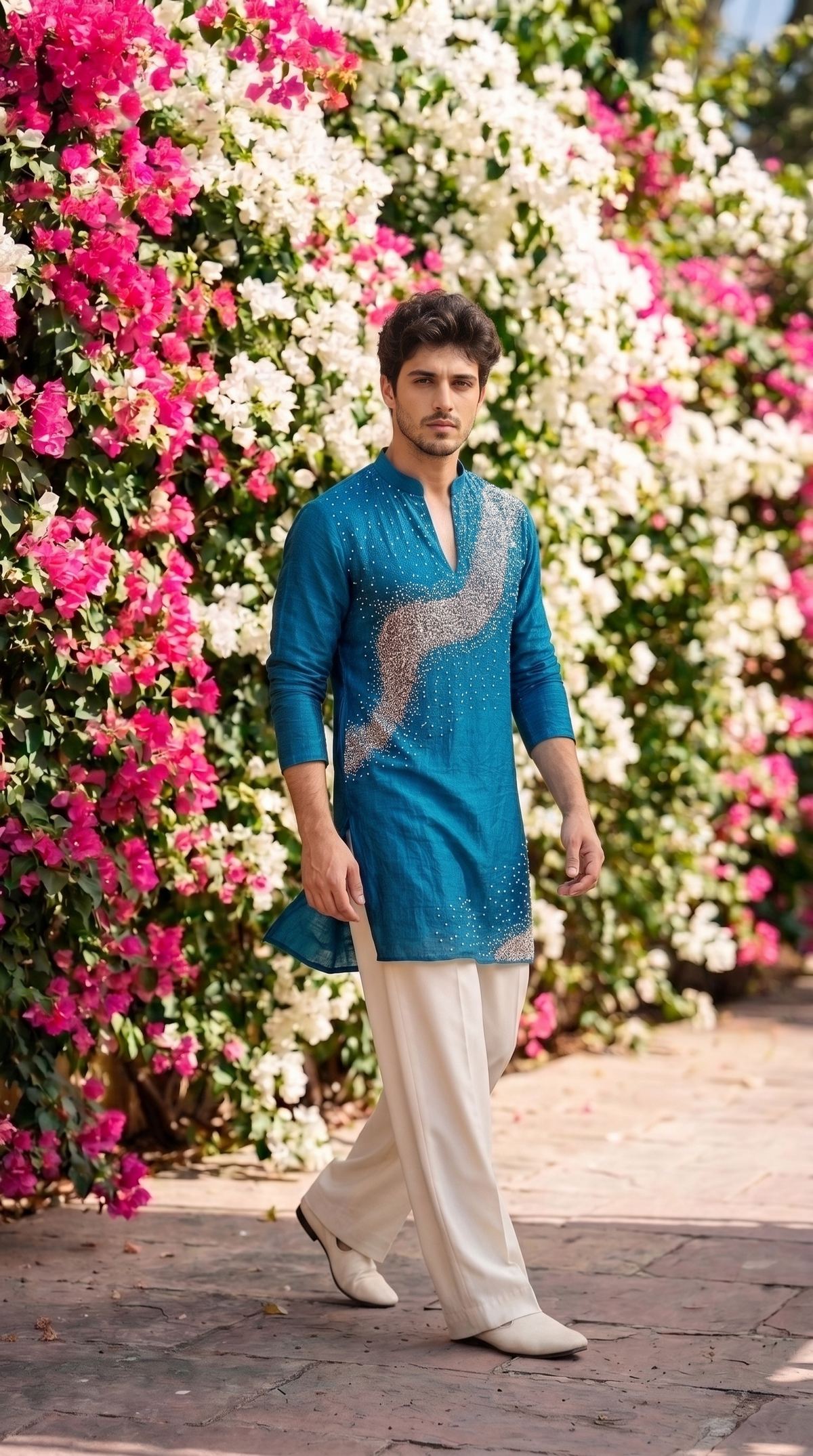 Midnight Sapphire Embellished Kurta