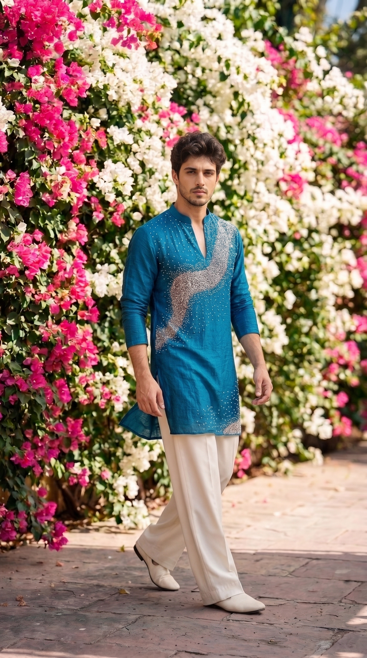 Midnight Sapphire Embellished Kurta
