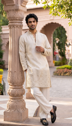 Ivory Pearl Detail Kurta