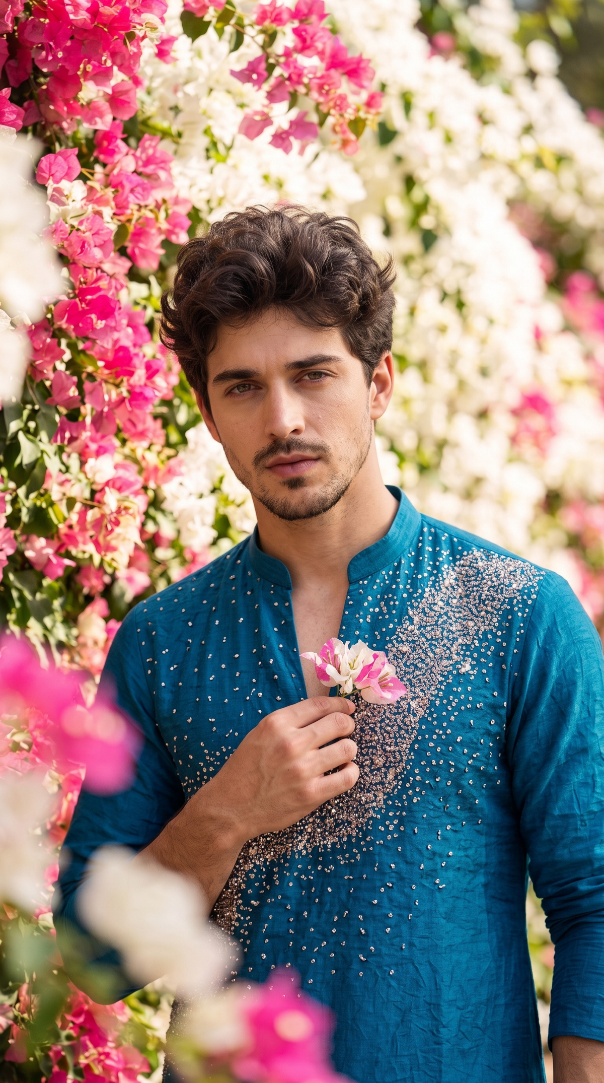 Midnight Sapphire Embellished Kurta
