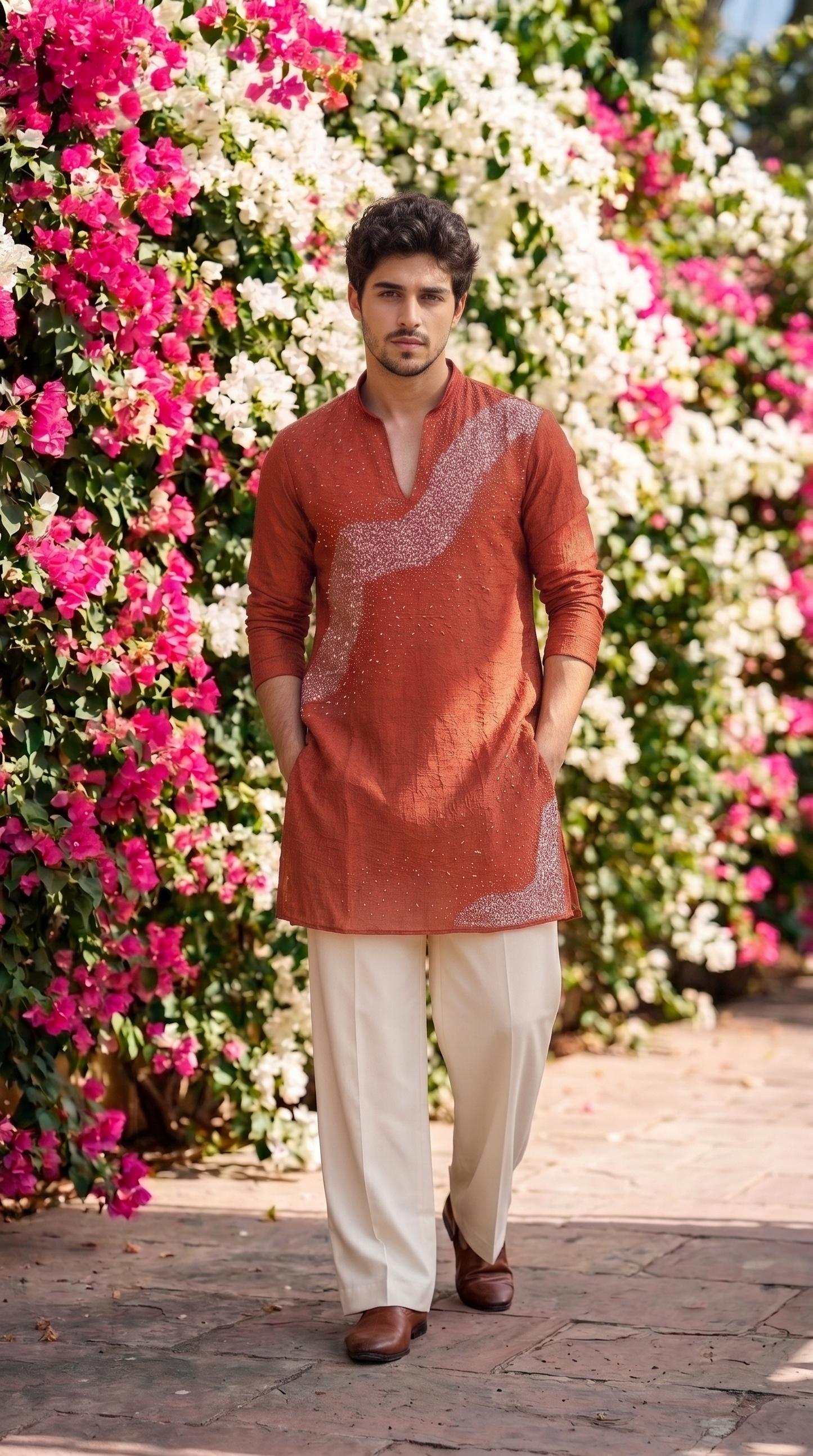 Rust Ember Embellished Kurta
