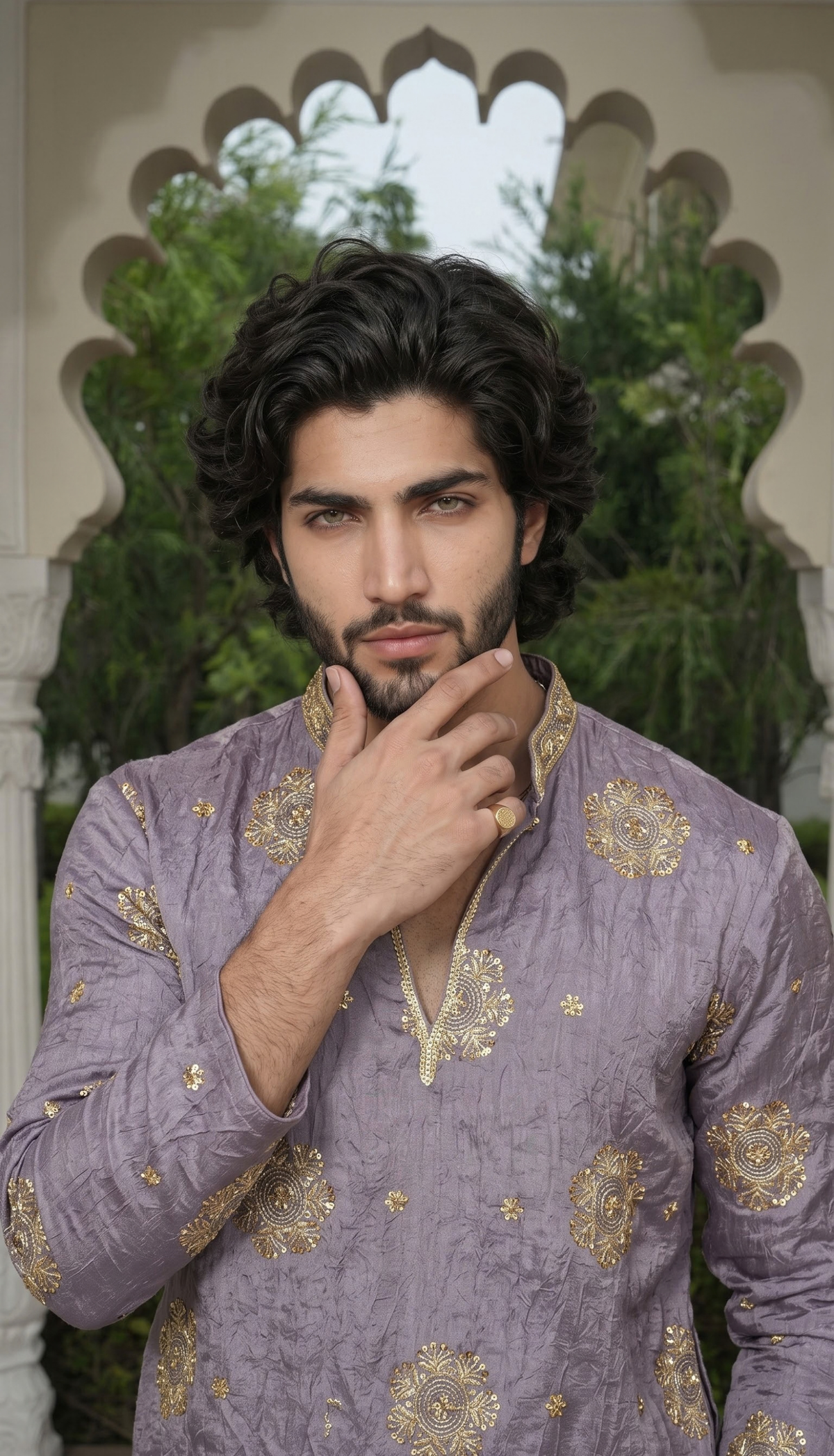 Lavender Gold Kurta