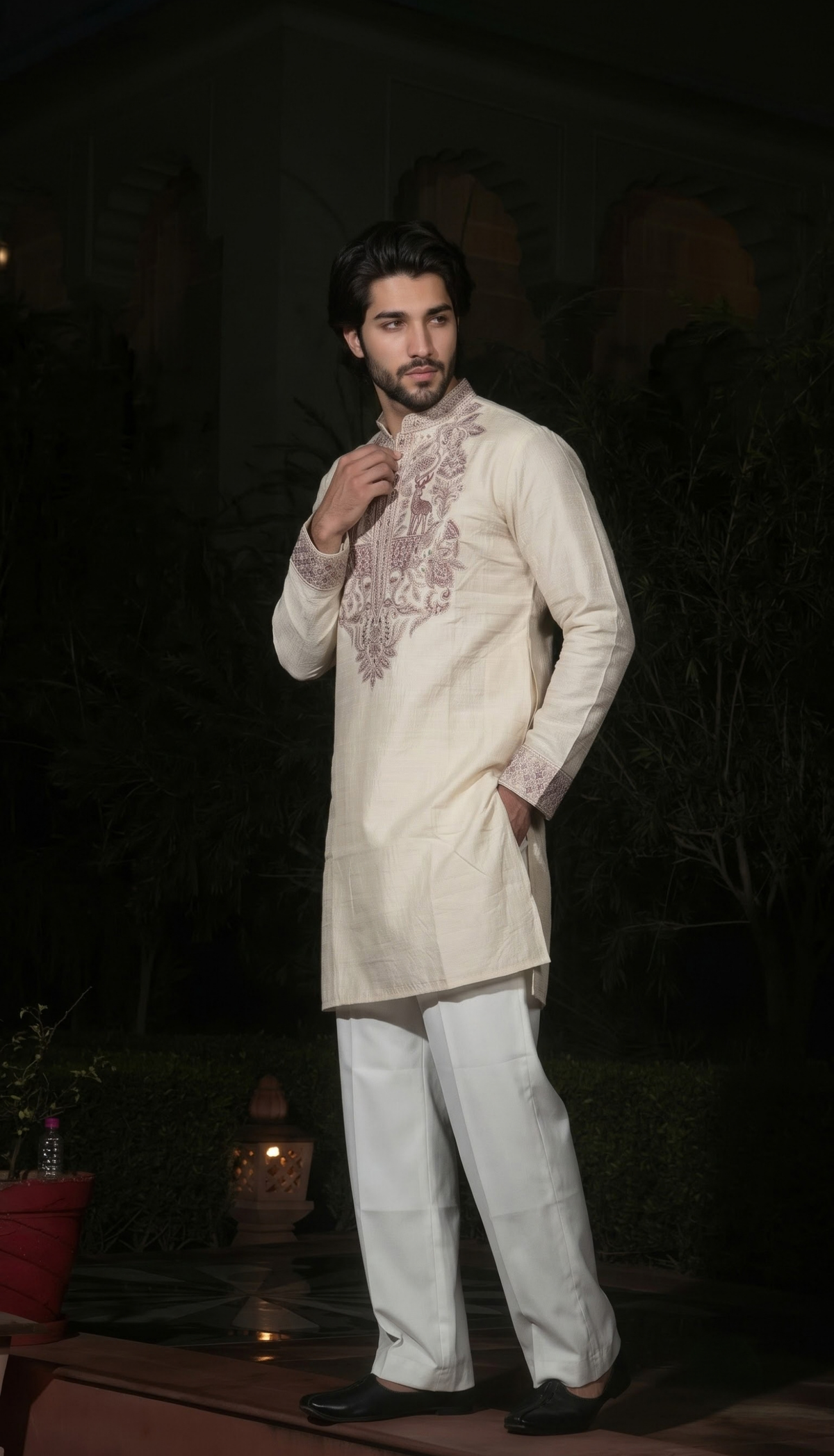 Ivory Threadwork Kurta