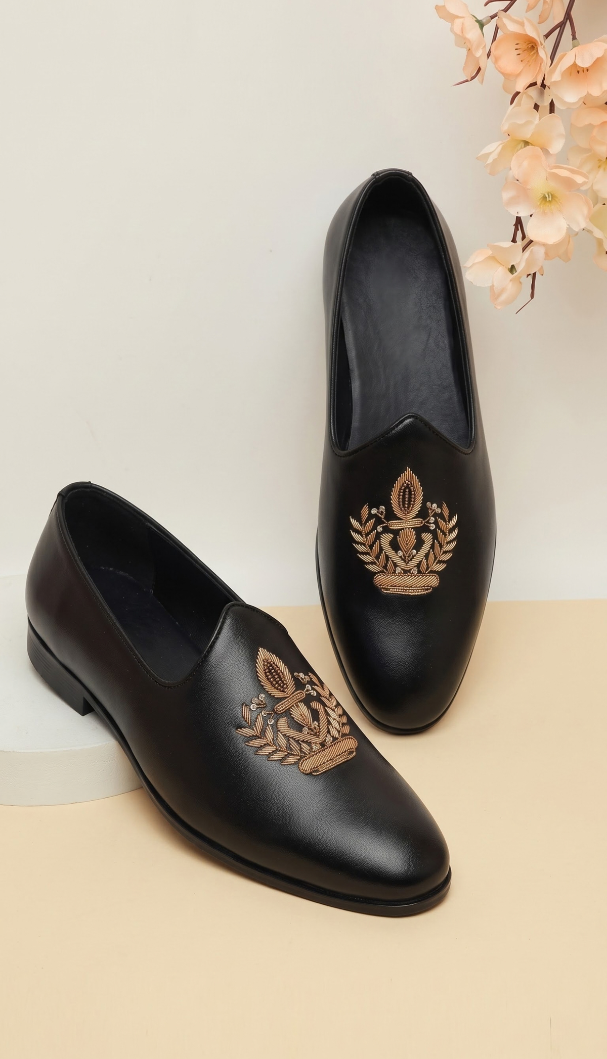 Black Classic Crest Loafers